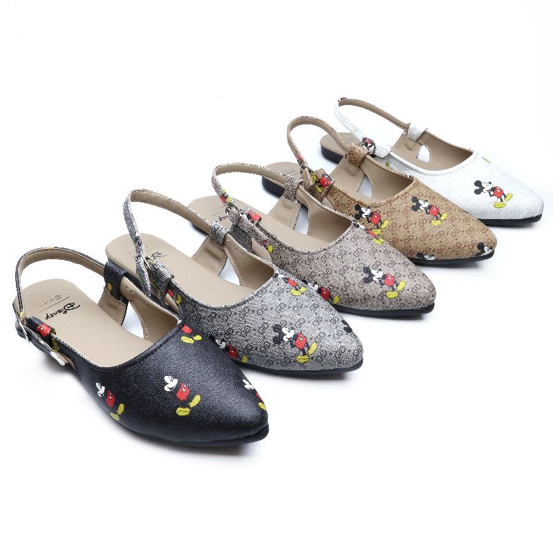 Sepatu Nevada Disney Mickey Mouse Slingback Wanita Flat STNV01
