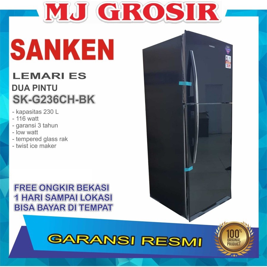 KULKAS SANKEN SK-G 236 CHBK LEMARI ES 2 PINTU SK-G236CHBK 230 Liter