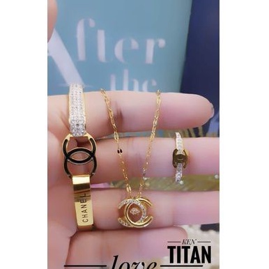 TiTanium set gelang kalung dan cincin y20383747