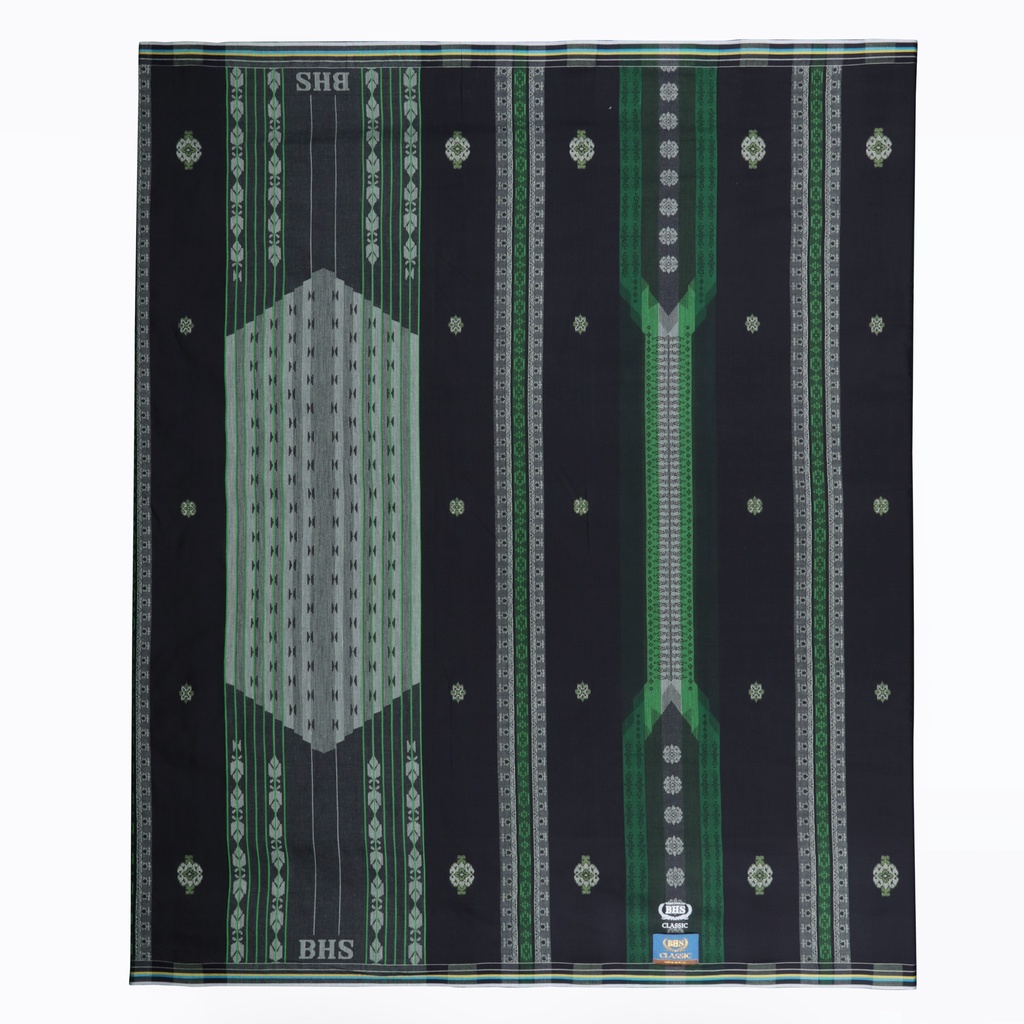 Sarung BHS Classic Gold Motif Jacquard Gunung Legendaris Hitam Hijau / BHS JGL