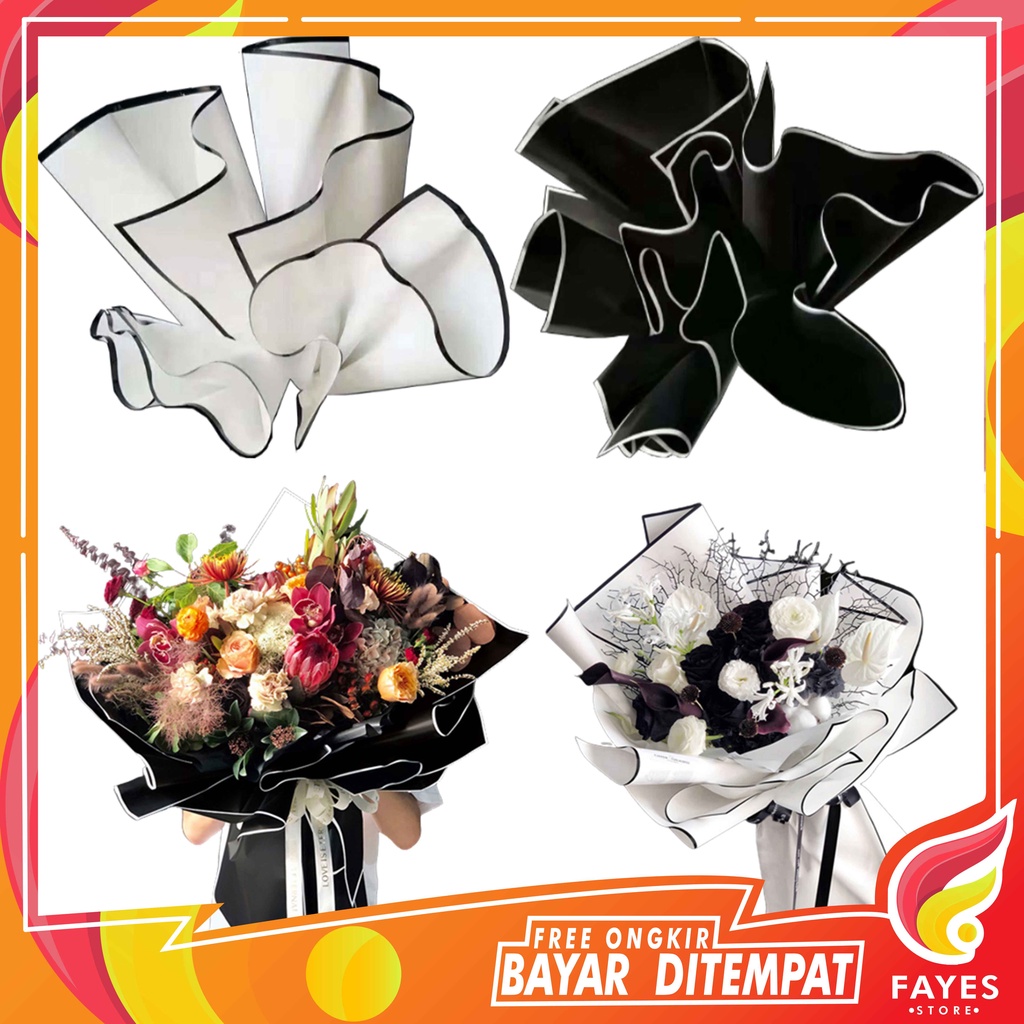 

FAYES Kertas Buket Bunga Transaparan / Flower Wrapping Paper Marble & Ombre Colour / Cellophane Papper / Kertas Kado KB12