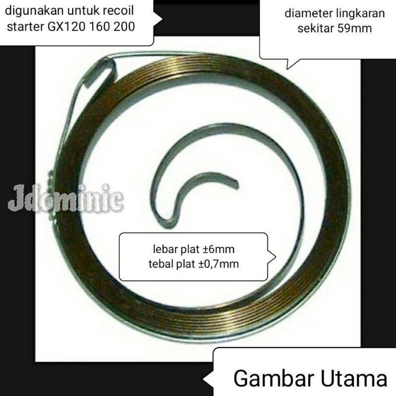 per starter recoil GX110 120 140 160 200 stater honda pegas tarikan nyala mesin rewind spring 5.5 6.