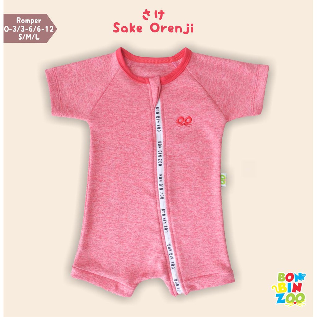 Romper BonBinZoo 0-3 tahun Motif Granit / Jumspuit Bayi / Sleepsuit Resleting CBKS