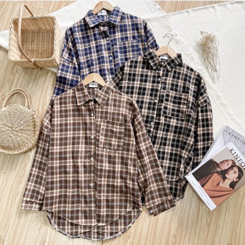 RIFANY FLANEL SHIRT (TIDAK BERKANTONG)