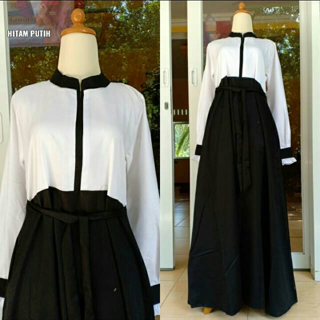 GAMIS JUMBO, TOYOBO HITAM PUTIH, GAMIS DINAS SIZE JUMBO