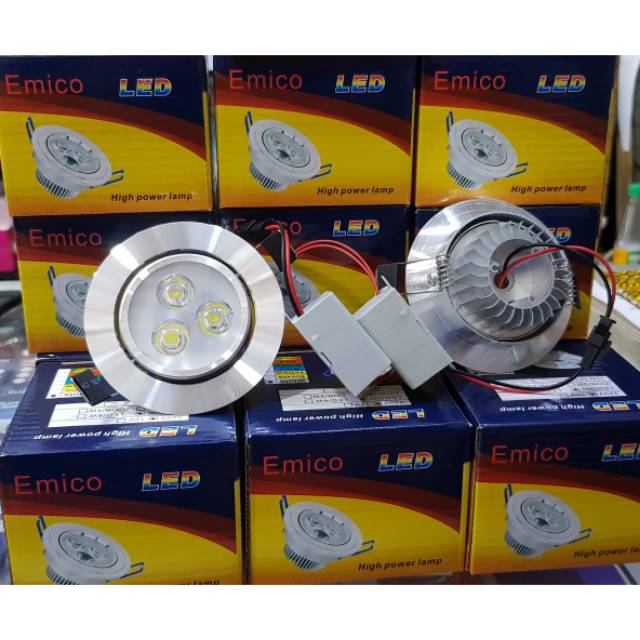 Downlight Emico / Led panel 3 Mata 3 watt emico / Led panel Murah putih Dan kuning