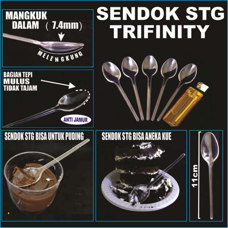 Sendok Teh STG 50pcs Es krim Puding Besar Ice Cream Jelly Murah Trifinity