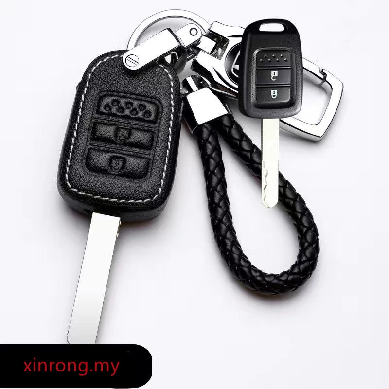 Case Remote Kunci Keyless Entry Bahan Kulit Untuk Honda City / CRV / Accord 2014 to 2020 Start