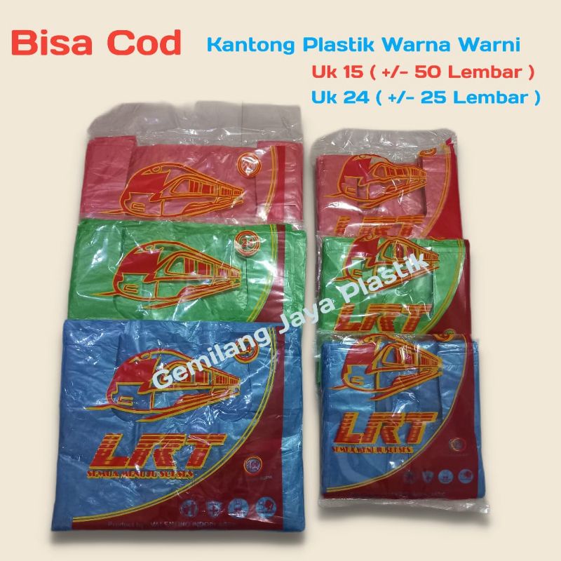 Kantong Plastik Warna Warni Ukuran 15 / 24