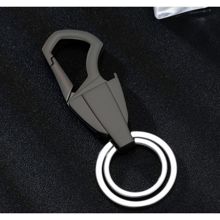 Gantungan Kunci Carabiner Aluminium Double Ring Kualitas Premium Tebal kuat