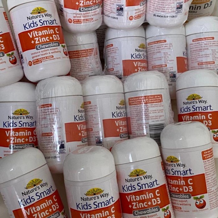 Nature Ways Vitamin C Zinc D3/Vitamin Anak/Vitamin Natureways Kids/Ori Vit Anak -