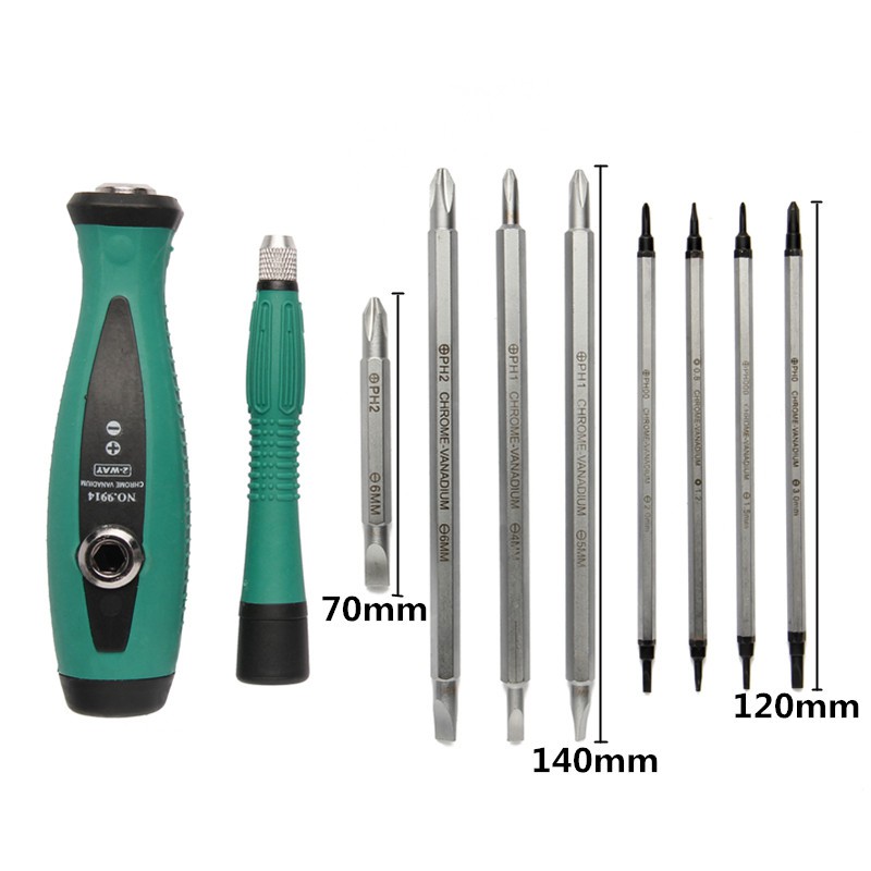 Obeng Set Reparasi 10 in 1 - 8028 - Green