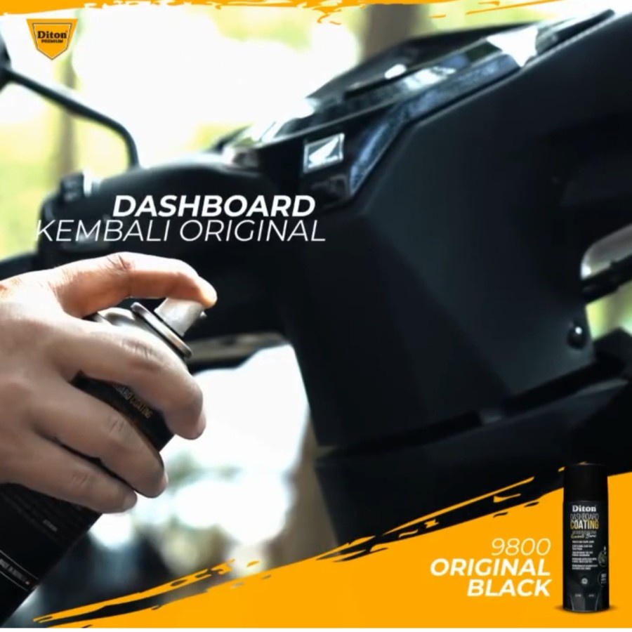 DITON PREMIUM 9800 DASHBOARD COATING BLACK Hitam Cat Semprot Pylox