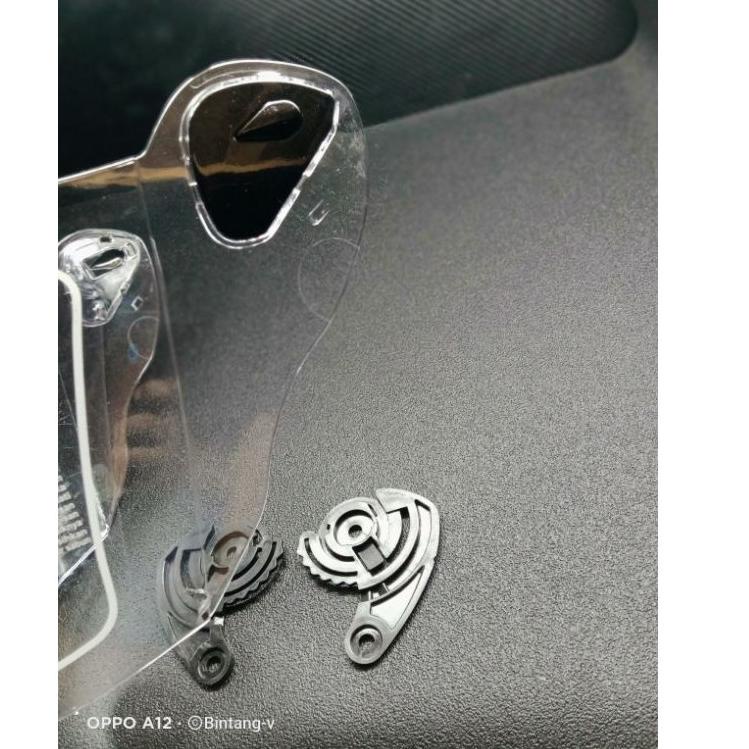 Kaca visor helm nhk r6 original merk clear warna putih .