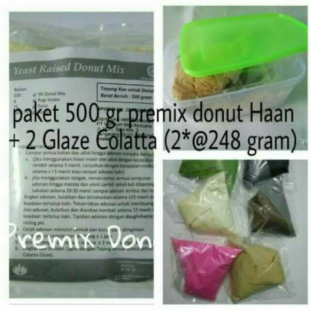 Paket premix donat Haan dan glaze colatta