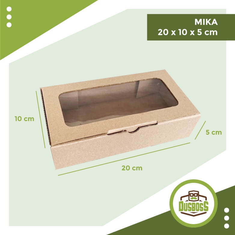 

BOX MIKA 20x10x5 cm kardus die cut, untuk kue hampers gift box dll