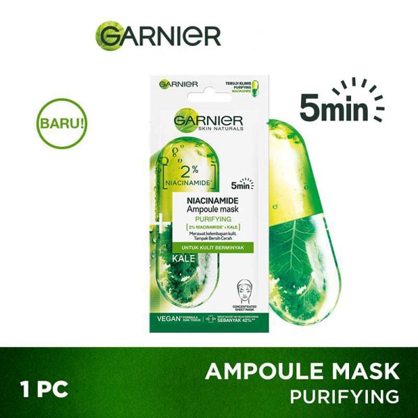 [AMPOULE MASK] [BPOM] GARNIER 5min Ampoule Mask Hyaluron | Vitamin Cg | Niacinamide | Sheet Mask | BPOM_Cerianti