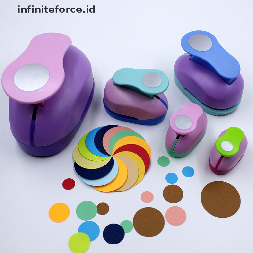 (infiniteforce.id) Alat Pembolong Kertas Bulat 9 / 16 / 25mm Untuk Scrapbook Handmade DIY