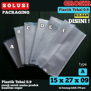  PLASTIK TEBAL  KILOAN 15X27 CM TEBAL  09 KANTONG PLASTIK  