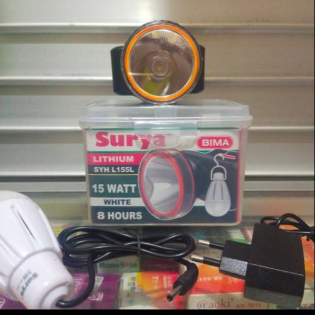 Senter kepala surya bima 15 wat waterprof
