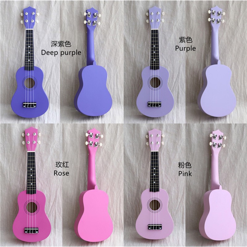 【Sale!!!】Instrumen Musik Gitar Ukulele Empat Senar Bahan Kayu Warna-Warni Ukuran 21 Inch Untuk Anak