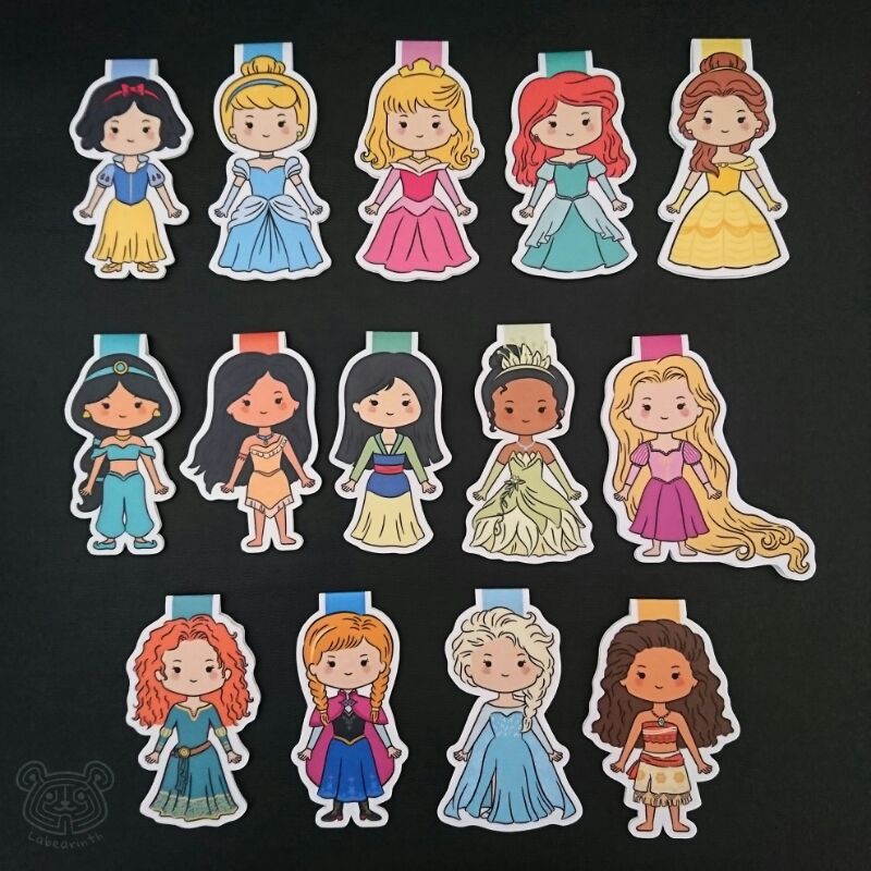 

Disney Princess Magnetic Bookmark | Pembatas Buku Magnet Fanart