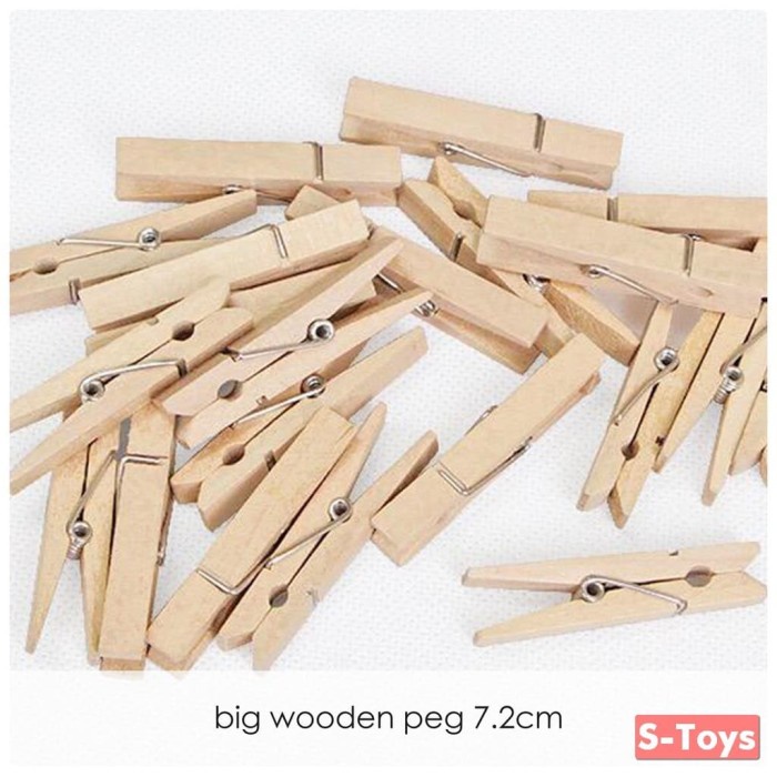 BAYI-RUANG-LUAR-MAINAN- MAINAN ANAK JEPITAN KAYU / BIG WOODEN PEG 7.2 M PIN UKURAN BESAR -MAINAN-