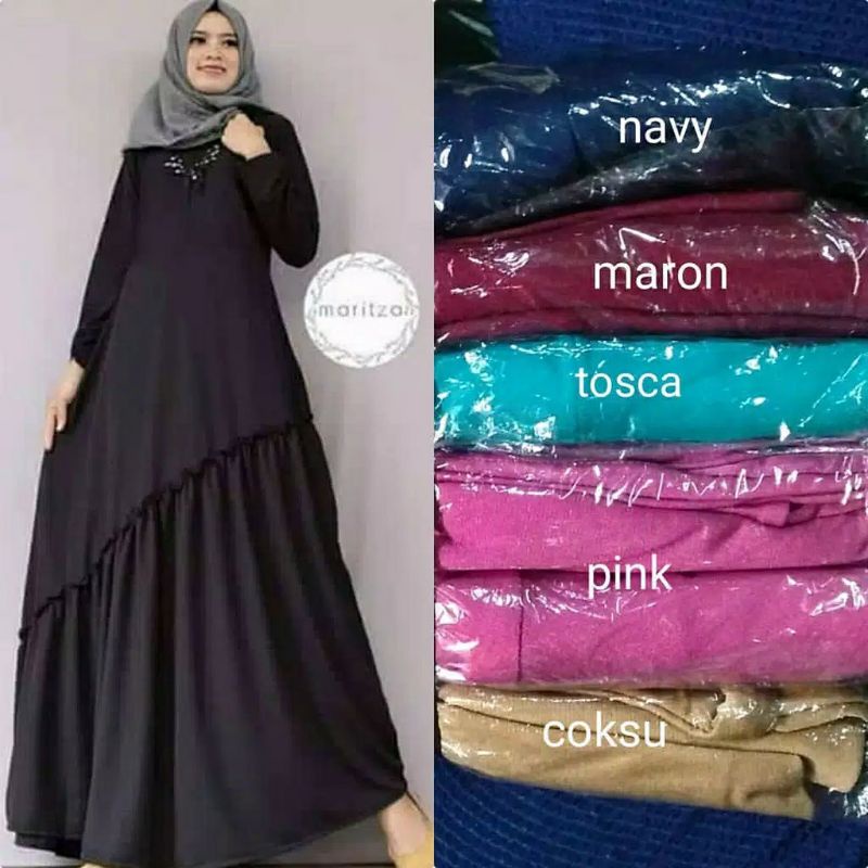 Gamis Jersey Polos Rempel Zahra Bigsize XXL