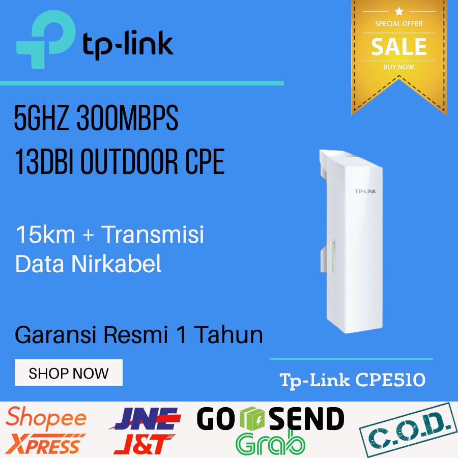 Tembak Wifi Repeater Tp Link TL CPE510 CPE 510 Ripiter Wireless Outdoor Jarak Jauh CPE Repeater Wifi