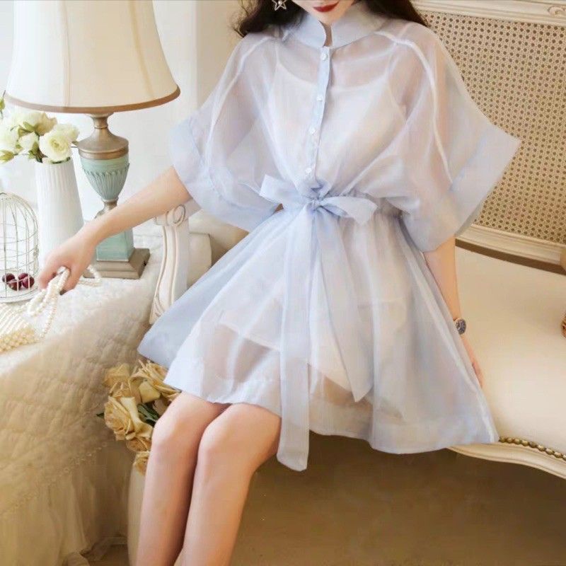 MDLV ~ 5863 ORGANZA DRESS KOREA DRESS MINI + INER DRESS SEXY DRESS TRENDY DRESS PESTA FASHION IMPORT