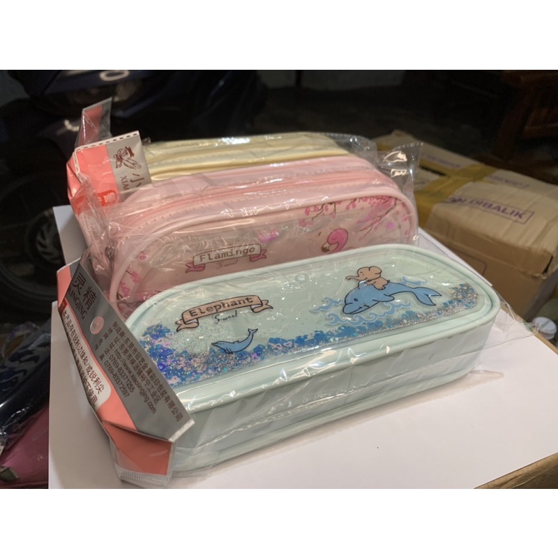 

Kotak pensil PVC aesthetic XIAOLINGJING warna pastel