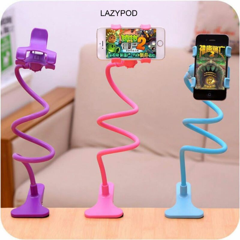 lazypod catok jepit tongsis pegangan handphone