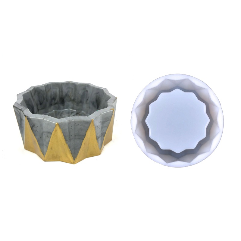 Siy Cetakan Pot Bungatanah Liatkeramik Bahan Silikon Desain Poligonal Untuk Kerajinan DIY