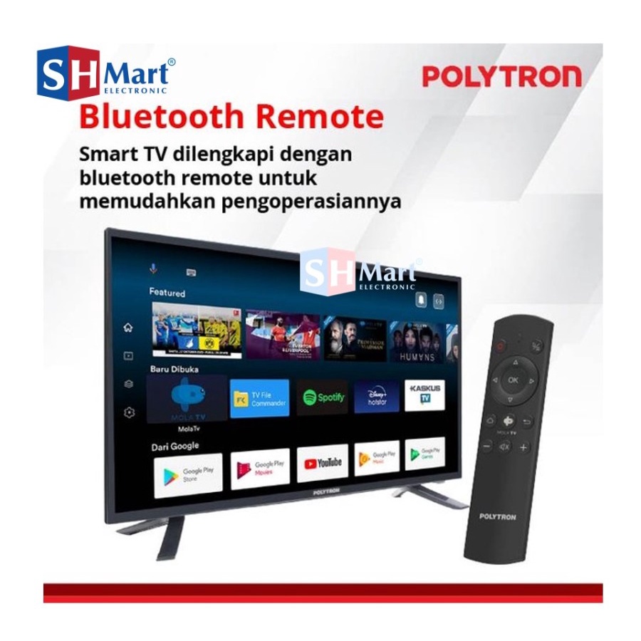 TV POLYTRON 43 INCH SMART ANDROID MOLA SOUNDBAR PLD-43BAG9953 / 43BAG9953 GARANSI RESMI