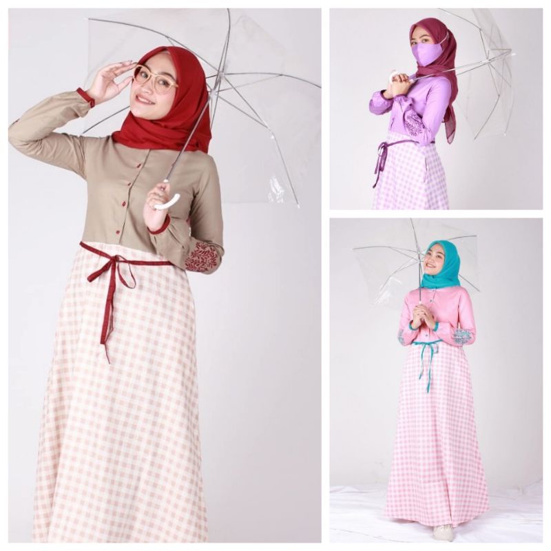 ABAYA DEWASA DANNIS TERBARU TARTAN BORDIR