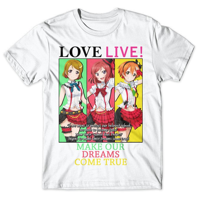 Hanayo, Maki, Rin µ’s – Love Live School Idol Project Anime T-Shirt/Kaos Anime