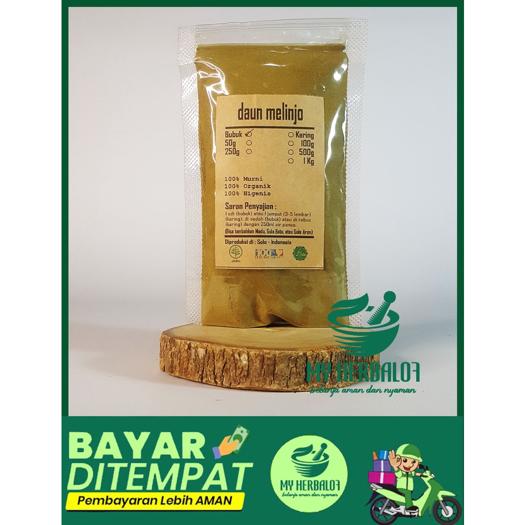Obat Herbal Jamu Daun Melinjo Bubuk / Penghilang Depresi Stres / Suplemen Tulang Dan Sendi / Anti Pe