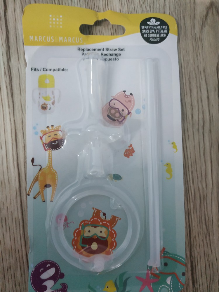Marcus & Marcus Tritan Straw Bottle 350ml / Botol Minum Sedotan Anak