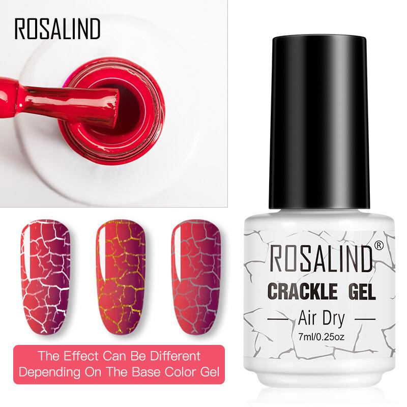 ROSALIND Crackle Series Gel Nail Polish UV LED Nail Art / Kutek / Cat Kuku Murah