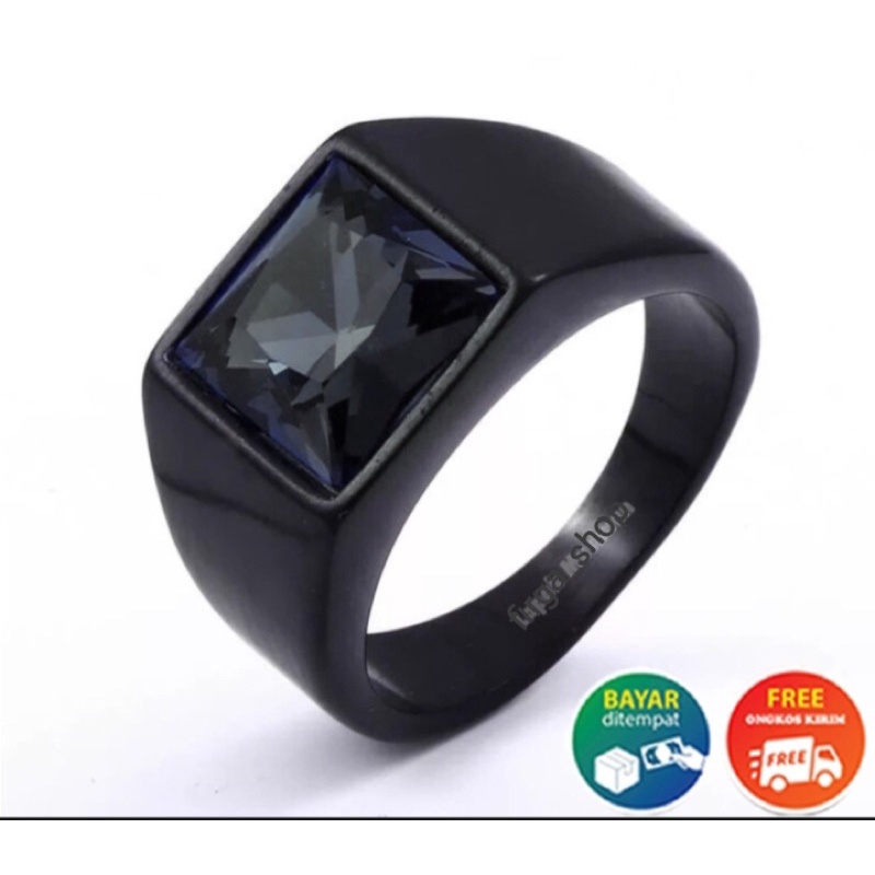 cincin Black Batu Kotak