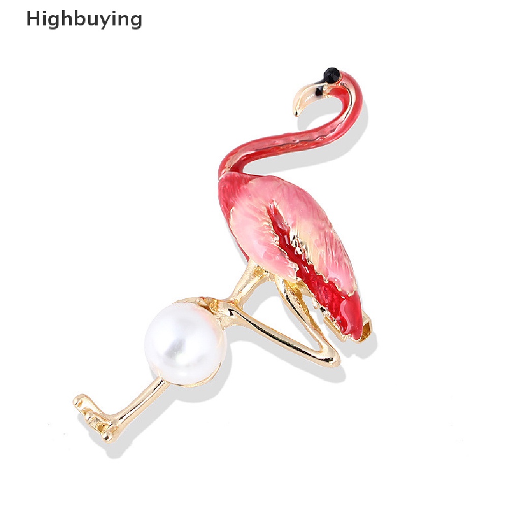 Hbid Bros Pin Enamel Desain Burung Flamingo Lucu Untuk Pria / Wanita