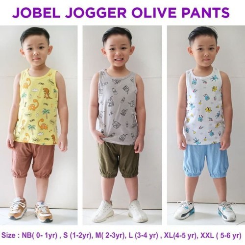 Celana Jogger Bayi Anak Laki Laki 0-6 Tahun Jobel Jogger Olive Pants 1pcs