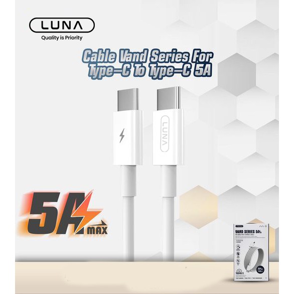 Luna Kabel Data Type C to C USB Cable PD B26A Super Fast Charging 5A 1M For Samsung Power Delivery