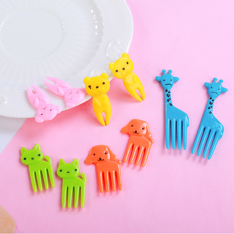 Hot Sale/10Pcs Garpu Buah Mini Animal Farm/Kartun Anak Snack Kue Dessert Makanan Fruit Pick