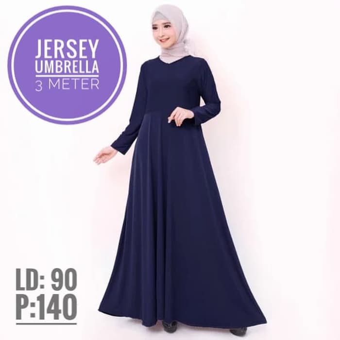 Gamis Jersey Polos Tebal Umbrella