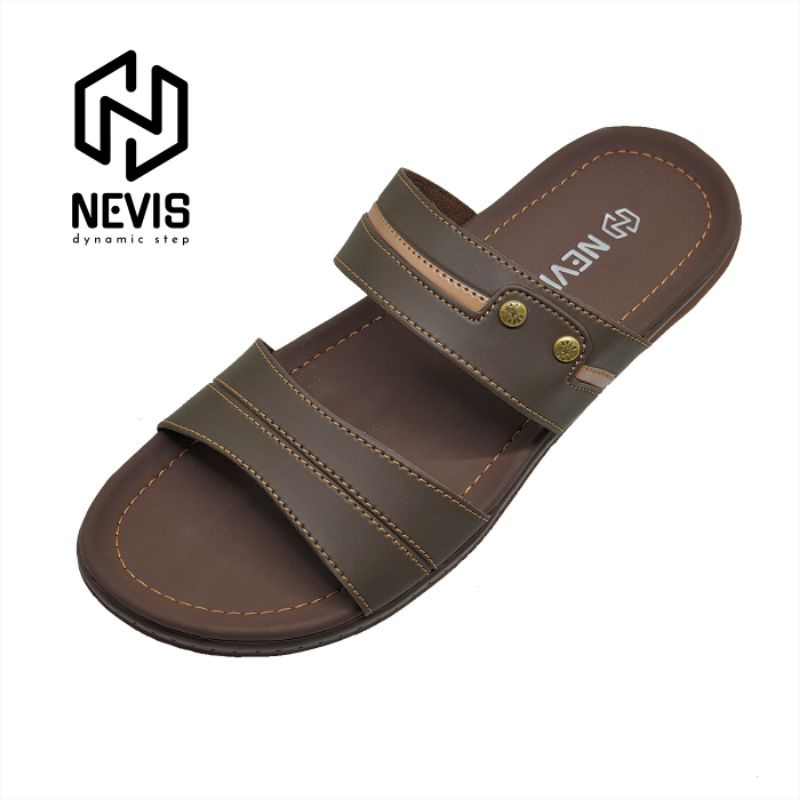 Sandal Pria Casual Nevis NVS 13 Sandal Kulit Selop Slop Original