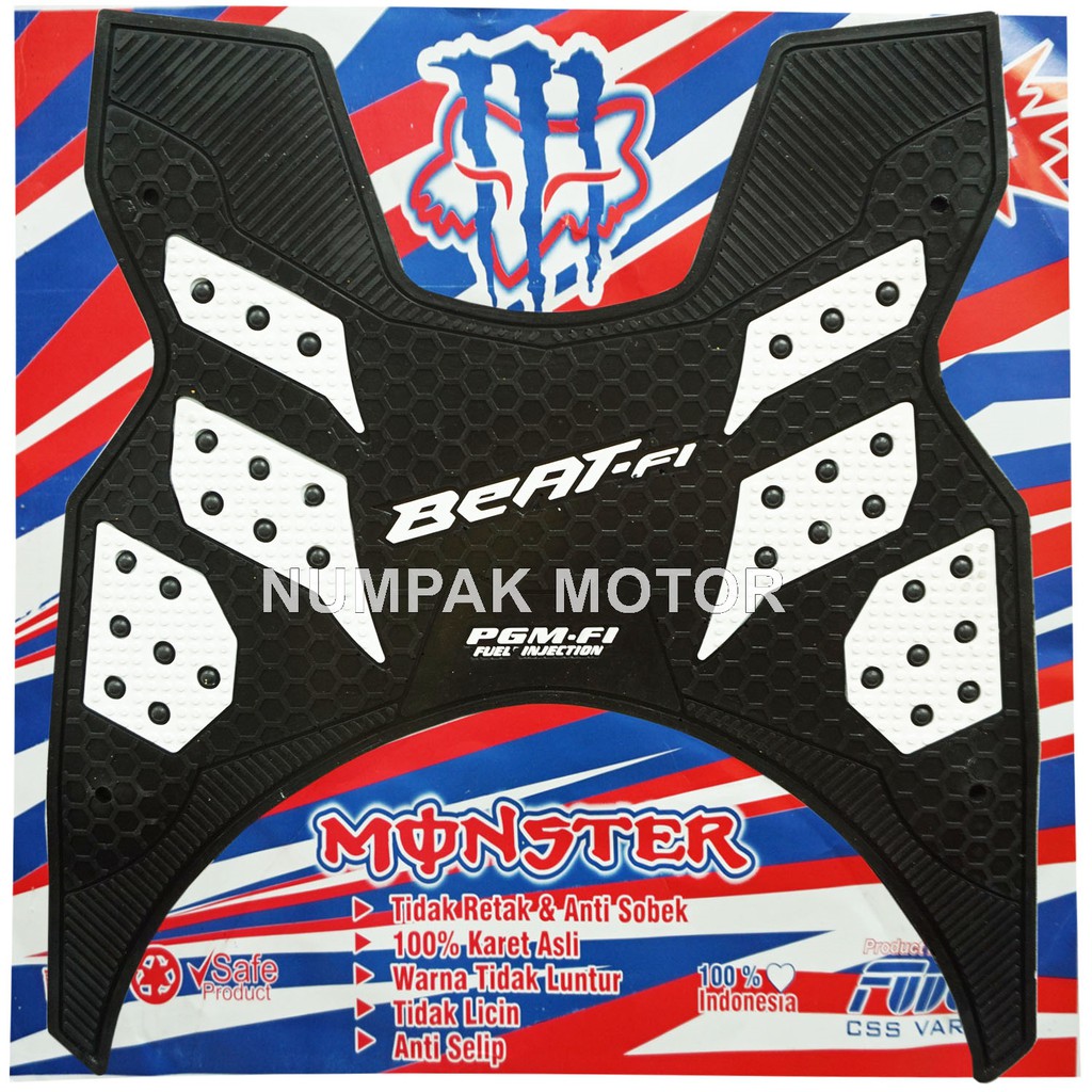 Karpet Monster Motor Beat Sporti Aksesoris Honda Alas Pijakan Kaki Motor-2013-2015