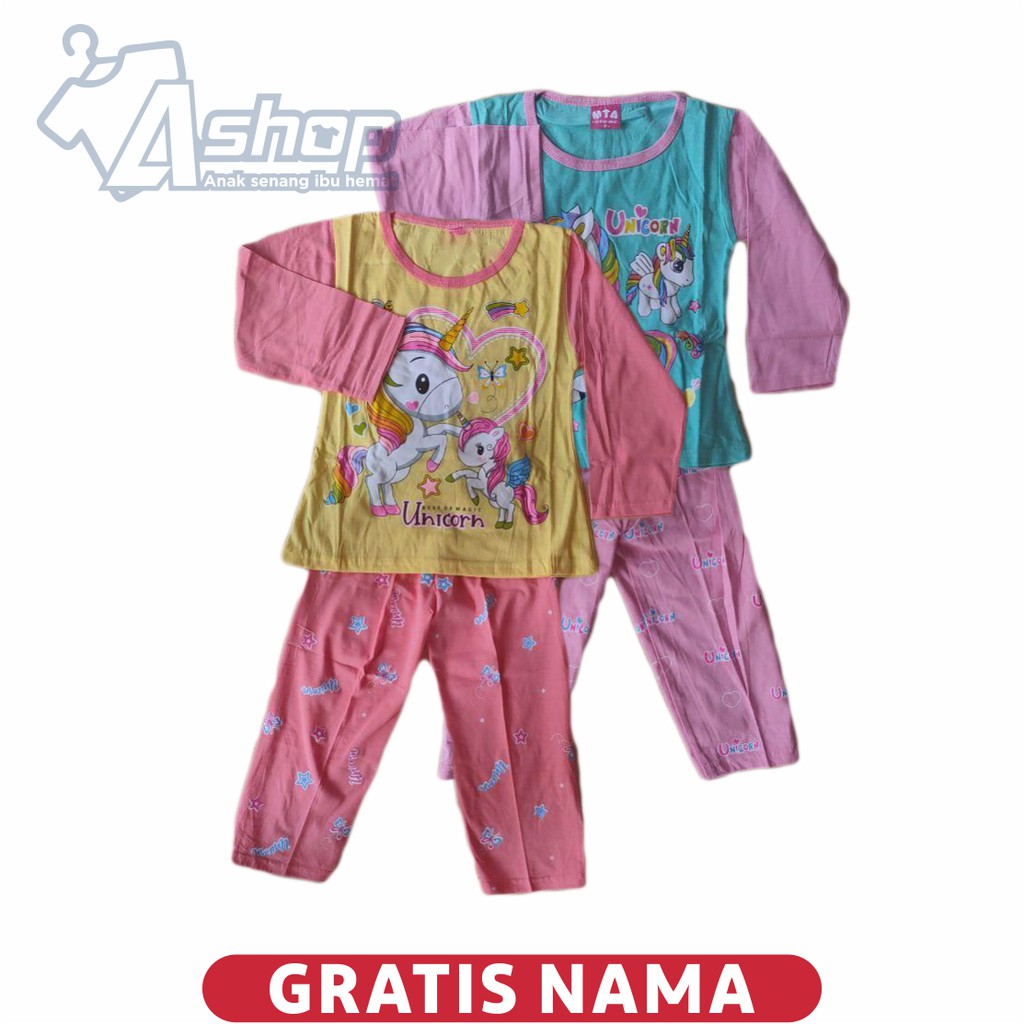 Baju Anak Setelan Unicorn Panjang