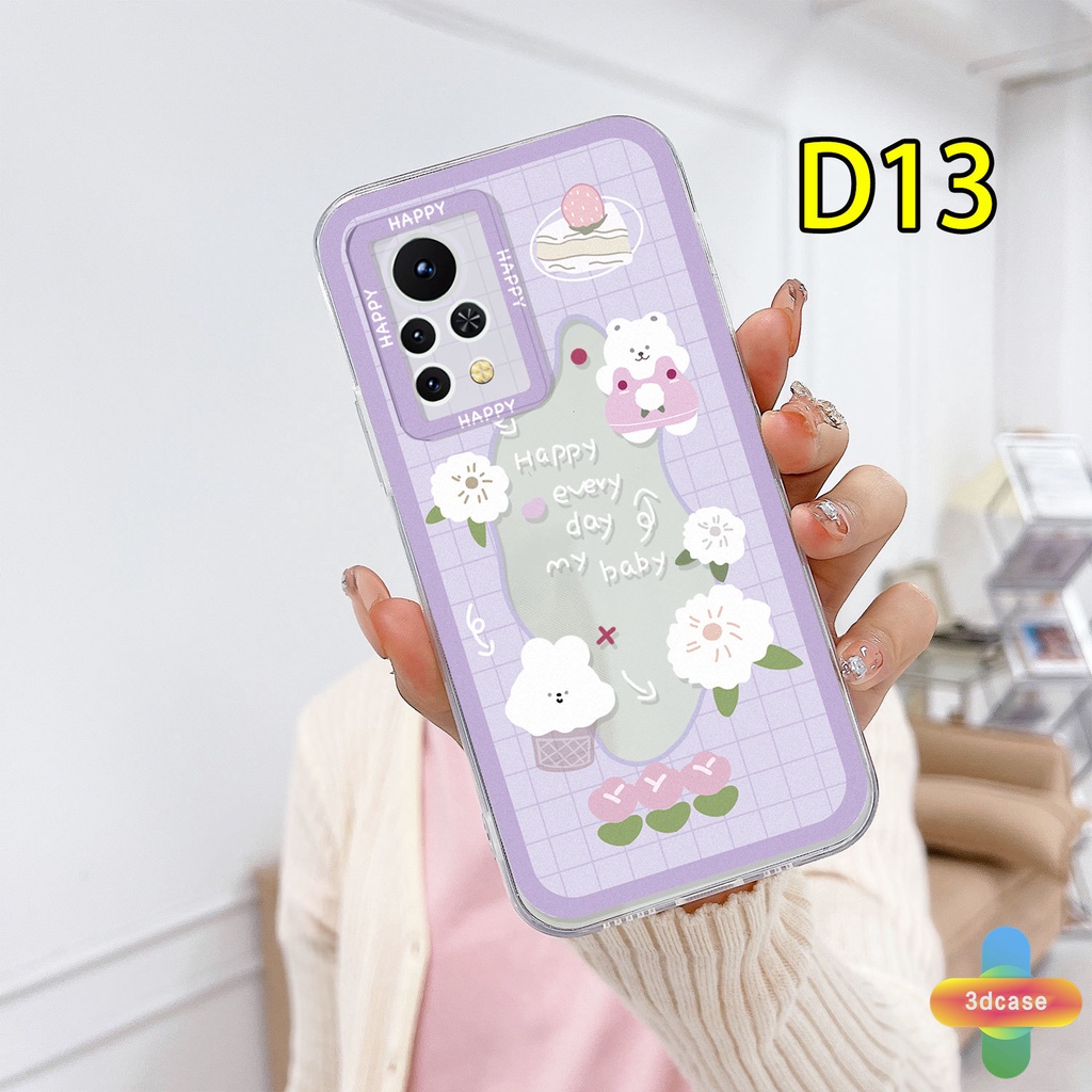 Casing Soft Case Infinix Hot 10 11 Play 10 10t 10s NFC 10i 9 Pro 10 Lite 11 Plus Hot 9 Play 11 11S NFC Infinix Smart 6 5 4 4C 5 Pro Tencno Spark 5 PRO A15 A16 A9 A5 A7 A5S Y12 Y20 Y15S Y21S A12 Lover Wavy Edge Cute Bear Rabbit Back Cover