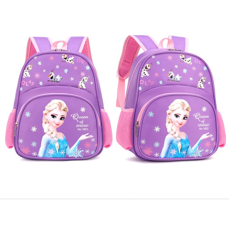 Tas IMPORT Anak Paud TK RA BA TPA Ransel Sekolah Anak karakter perempuan cewek wanita Snow Princess Sofia Frozen